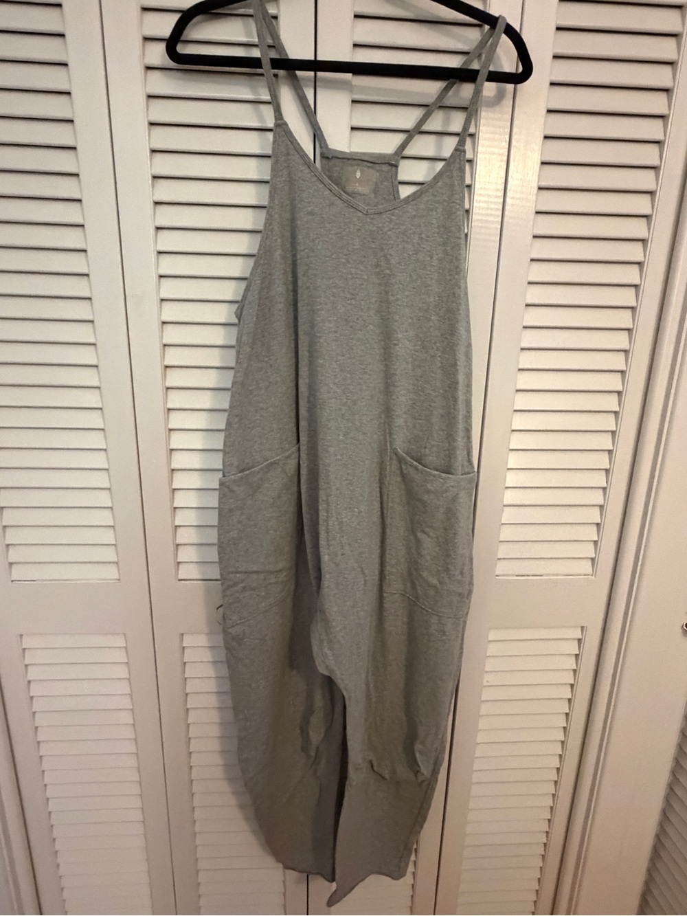 FP Movement by Free People Heather Gray Strappy Pocket Jumpsuit